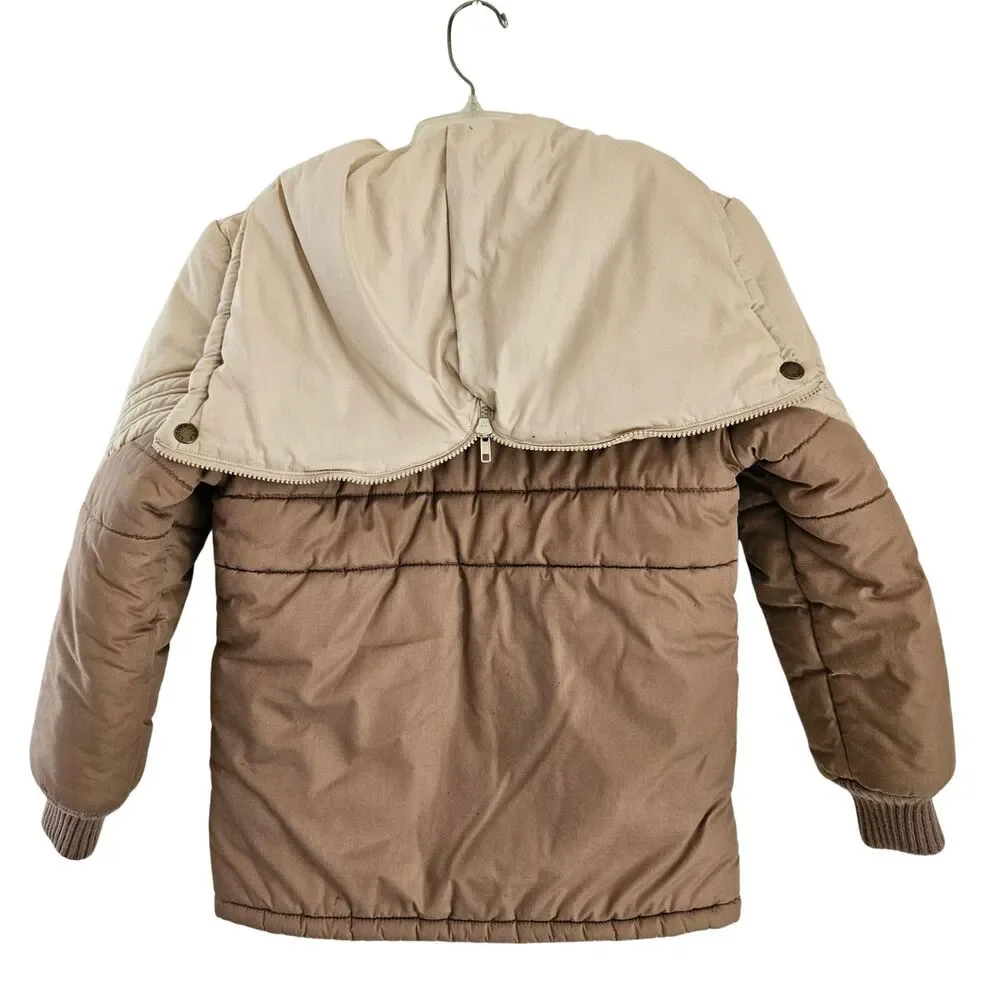 London Fog Coat Girls Large 14 Brown Tan Hooded Puffer Jacket